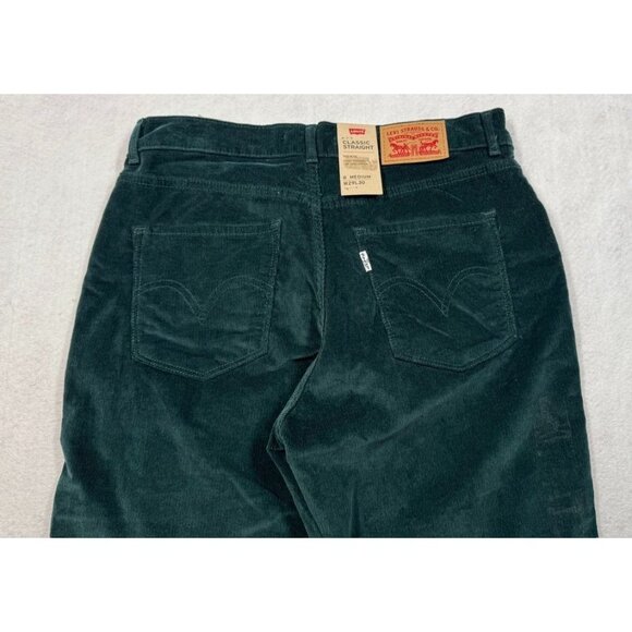 Levi's Classic Straight Corduroy Jeans Emerald Green Mid Rise Women's 8 M 29x30 - Picture 6 of 14